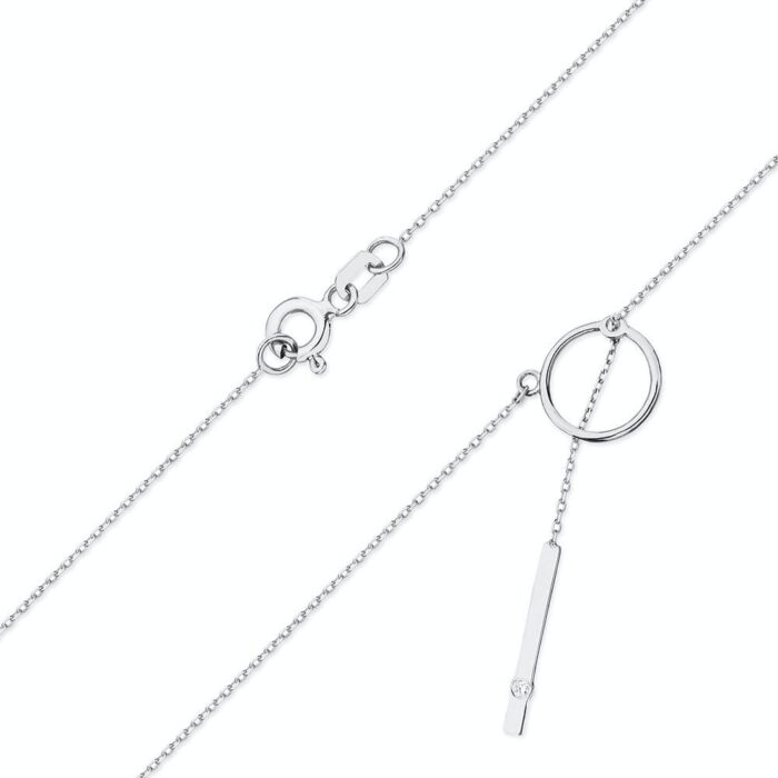 Colier Cerculet Aur 14K cu Diamant Natural 0.0145 - Imagine 4
