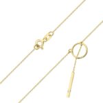 Colier Cerculet Aur 14K cu Diamant Natural 0.0145 - Imagine 2