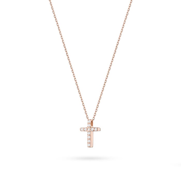 Colier Cruce Aur 14k cu Diamante 0.06 ct - Imagine 2