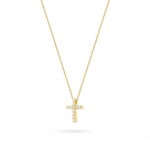 Colier Cruce Aur 14k cu Diamante 0.06 ct