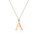 Colier cu pandantiv litera A din Aur 14K cu Diamant 0.005 ct - Imagine 4