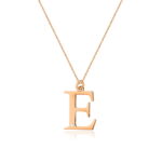Colier cu pandantiv litera E din Aur 14K cu Diamant 0.005 ct - Imagine 3