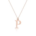 Colier cu pandantiv litera P din Aur 14K cu Diamant Natural 0.005 ct - Imagine 3