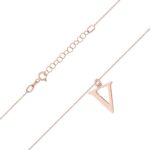 Colier cu pandantiv litera V din Aur 14K cu Diamant Natura 0.005 ct - Imagine 4