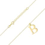 COLIER CU PANDANTIV LITERA B DIN AUR 14K CU DIAMANT 0.005 CT - Imagine 2