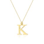 COLIER CU PANDANTIV LITERA K DIN AUR 14K CU DIAMANT 0.005 CT