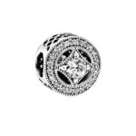 Charm din argint rotund cu cristale zircon  CH10