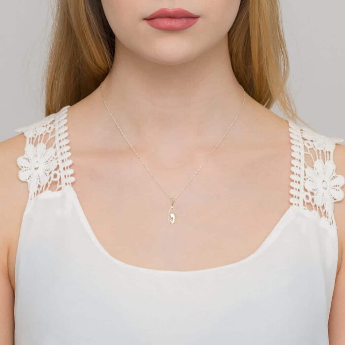 Pandantiv Aur 14K Fecioara Maria cu Diamante 0.005 ct - Imagine 4