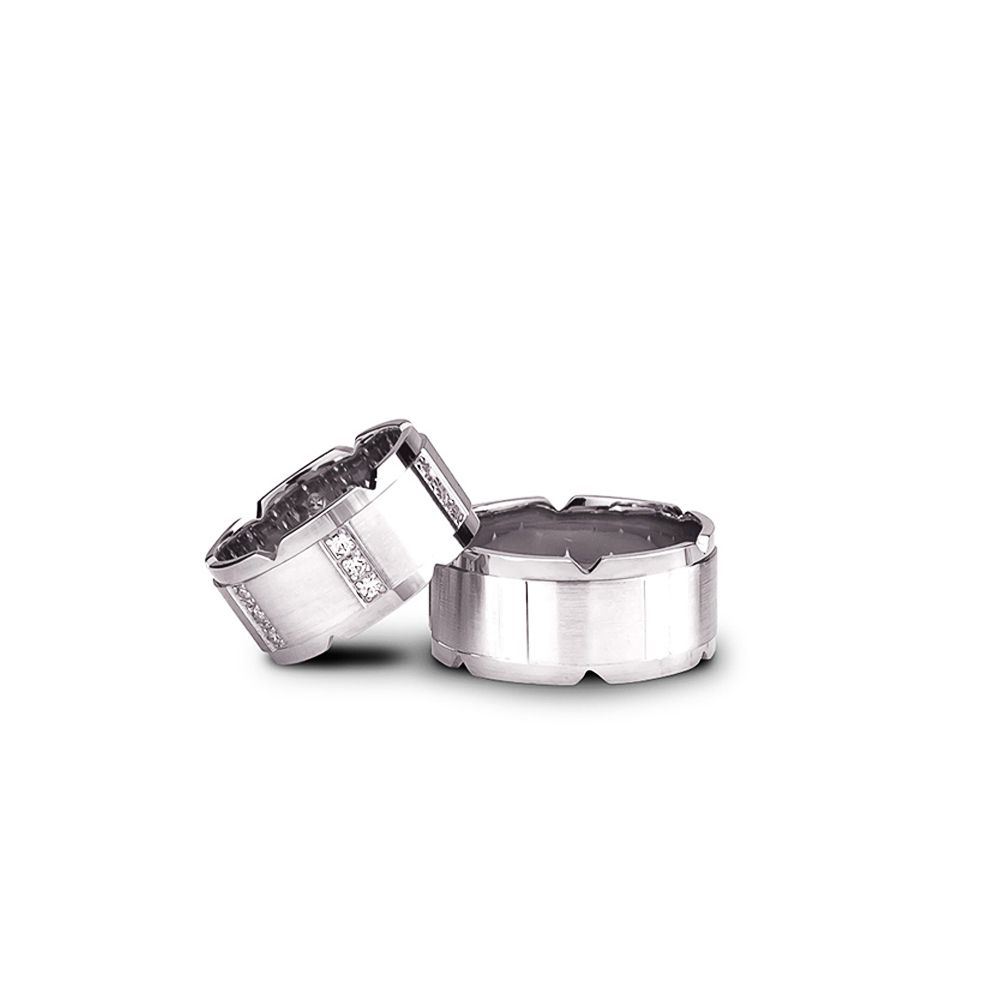 D424A.jpg Verighete aur alb cu pietre V56 - Imagine 1