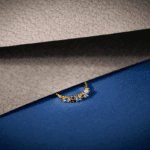 Inel din aur galben cu pietricele bleu si bleumarin I0265