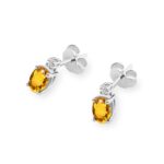 Cercei Aur 14K cu Citrin 1.20 ct si Diamant Natural 0.03 ct - Imagine 5