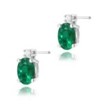 Cercei Aur 14K cu Smarald 0.80 ct si Diamant Natural 0.03 ct - Imagine 4