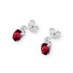 Cercei Aur 14K cu Rubin 1.20 ct si Diamant Natural 0.03 ct - Imagine 5