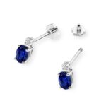 Cercei Aur 14K cu Safir 1.40 ct si Diamant Natural 0.03 ct - Imagine 5