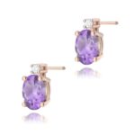 Cercei Aur 14K cu Ametist 0.80 ct si Diamant Natural 0.03 ct - Imagine 4