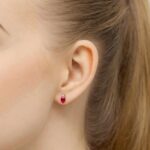 Cercei Aur 14K cu Rubin 1.20 ct si Diamant Natural 0.03 ct - Imagine 9