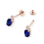 Cercei Aur 14K cu Safir 1.40 ct si Diamant Natural 0.03 ct - Imagine 8