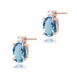 Cercei Aur 14K cu Topaz London Blue 1.00 ct si Diamant Natural  0.03 ct - Imagine 5