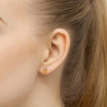 Cercei Aur 14K cu Citrin 1.20 ct si Diamant Natural 0.03 ct - Imagine 3