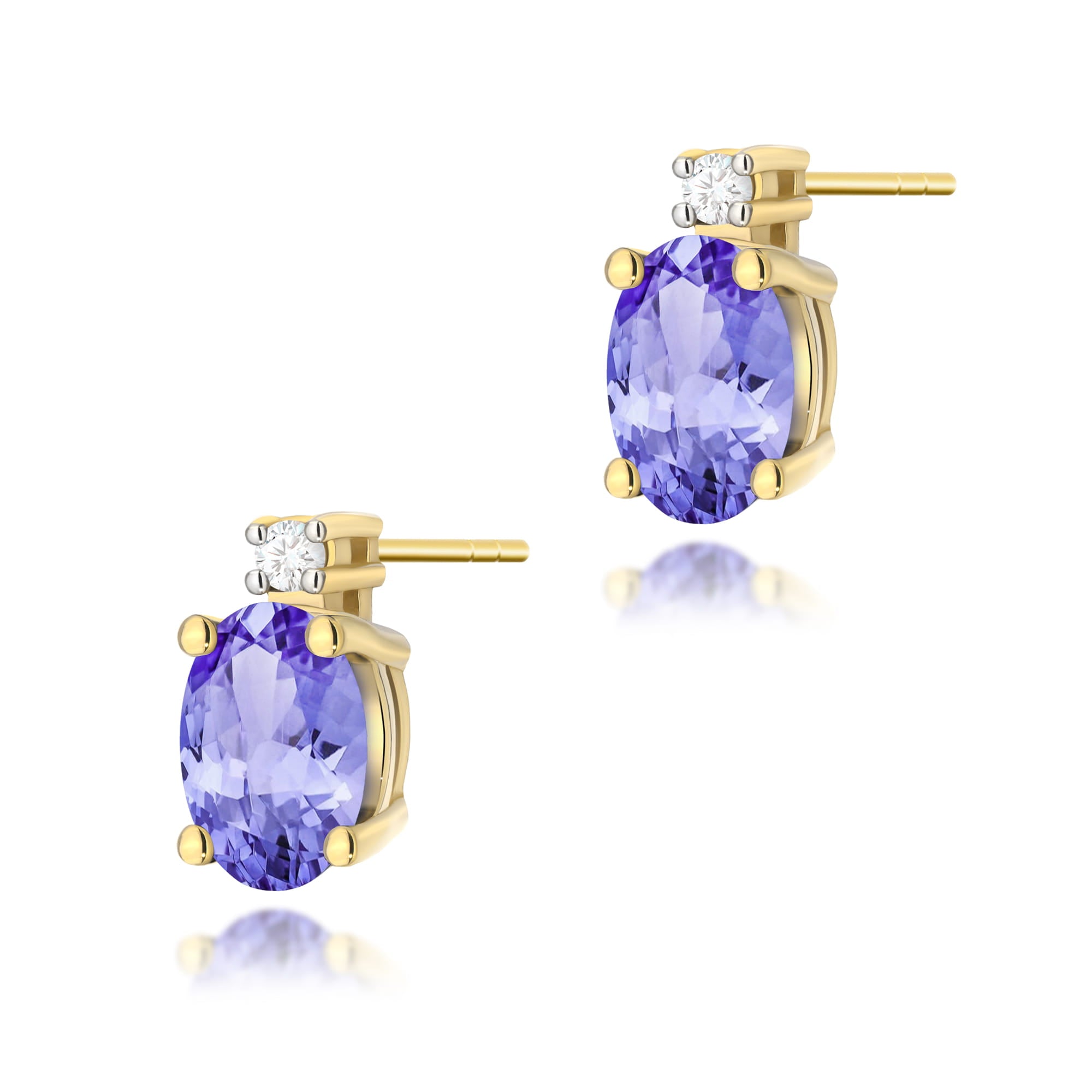K0001.Z3.TAP_.01_1.jpg Cercei Aur 14K cu Tanzanit 0.80 ct si Diamant Natural 0.03 ct - Imagine 1