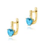 Cercei Aur 14K cu Topaz 2.40 ct si Diamant 0.03 ct