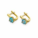 Cercei Aur 14K cu Topaz 2.40 ct si Diamant 0.03 ct - Imagine 2