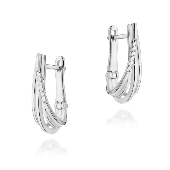 Cercei Aur 14K cu Diamante Naturale 0.06 ct - Imagine 4
