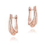 Cercei Aur 14K cu Diamante Naturale 0.06 ct - Imagine 3