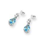 Cercei Aur 14K cu Topaz Albastru 1.80 ct si Diamante Naturale 0.04 ct - Imagine 6