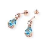 Cercei Aur 14K cu Topaz Albastru 1.80 ct si Diamante Naturale 0.04 ct - Imagine 5