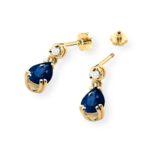 Cercei Aur 14K K0006 Safir 2 x 0.60ct Stud - Imagine 2