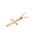Pandantiv Cruce Aur 14K cu Diamante 0.02 ct - Imagine 6