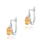 Cercei Aur 14K cu Citrine 0.60 ct si Diamante 0.029 ct - Imagine 5
