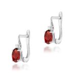 Cercei Aur 14K cu Garnet 1.00 ct si Diamante 0.029 ct - Imagine 5