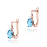 Cercei Aur 14K K0011 Topaz 2 x 0.50ct - Imagine 3