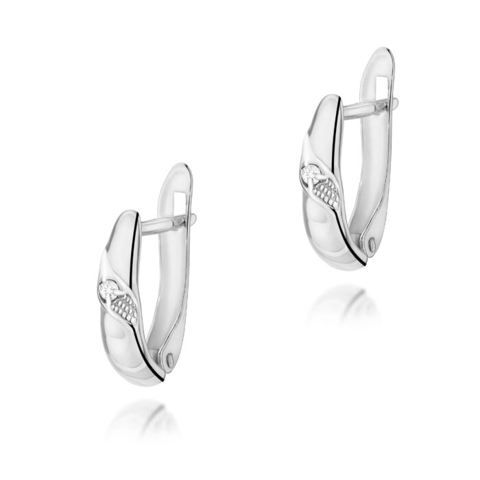 Cercei Aur 14K cu Diamante Naturale 0.04 ct - Imagine 3