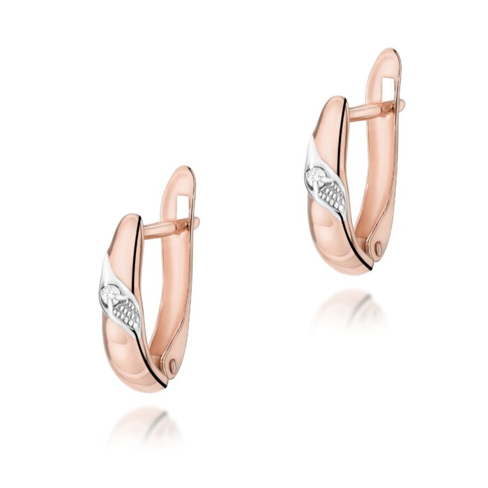 Cercei Aur 14K cu Diamante Naturale 0.04 ct - Imagine 5