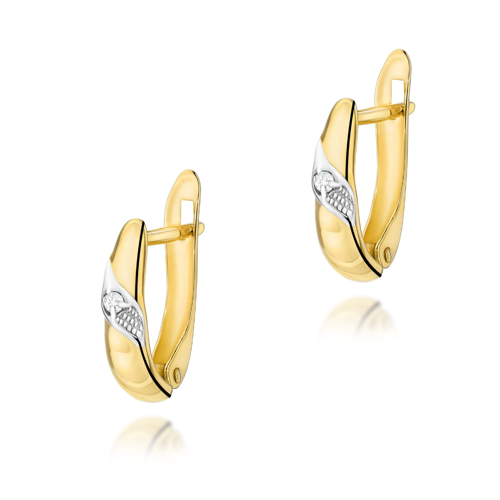 K0012.Z3.DIW_.01_1.jpg Cercei Aur 14K cu Diamante Naturale 0.04 ct - Imagine 1