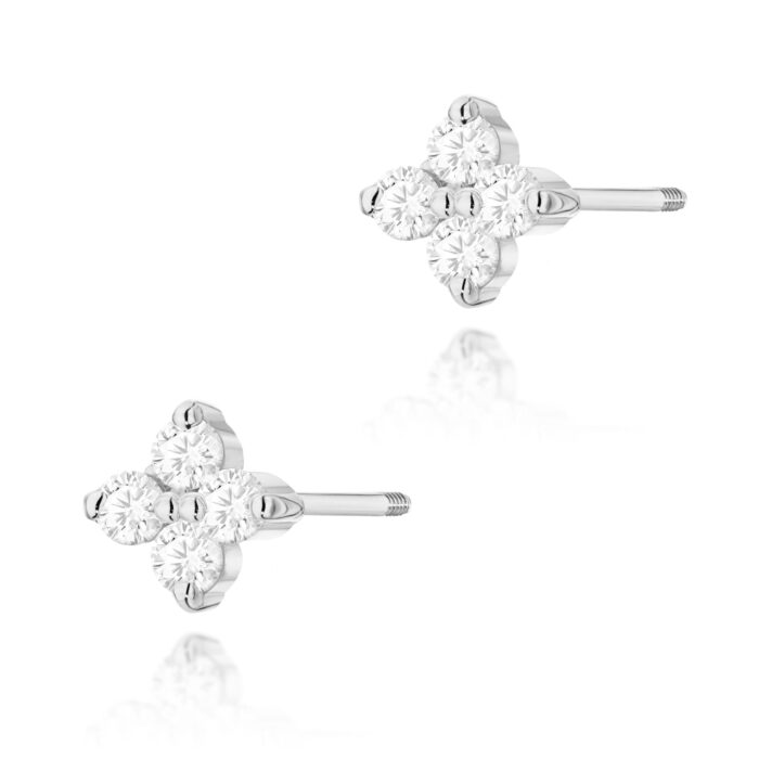 Cercei Aur 14K cu Diamante Naturale  0.11 ct - Imagine 3