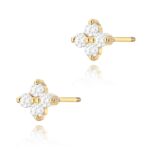 Cercei Aur 14K cu Diamante Naturale  0.11 ct