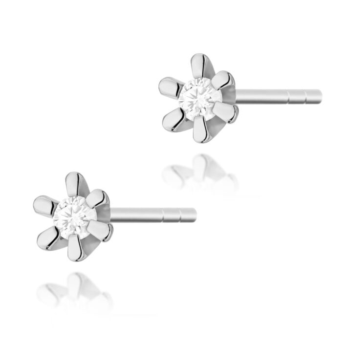 Cercei Aur 14K cu Diamante Naturale 0.04 ct - Imagine 5