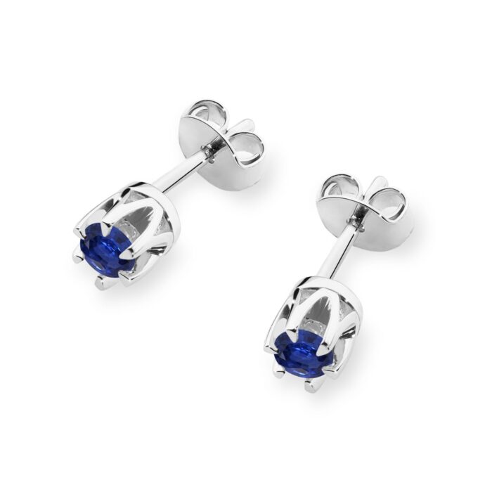 Cercei Aur 14K K0032 Safir 2 x 0.15ct - Imagine 6