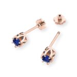 Cercei Aur 14K K0032 Safir 2 x 0.15ct - Imagine 4