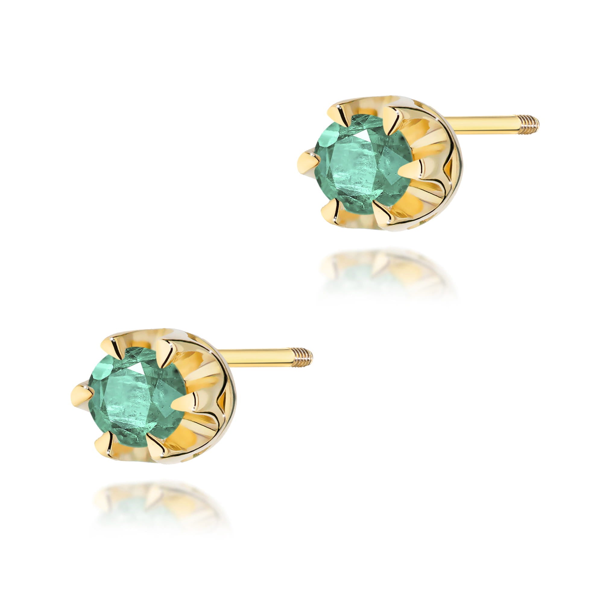 K0032.Z3.EMG_.08_1.jpg Cercei Aur 14K K0032 Smarald 2 x 0.15ct cu Șurub - Imagine 1