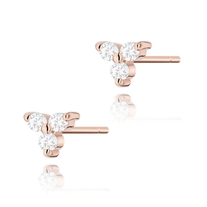 Cercei Aur 14K cu Diamante Naturale 0.09 ct - Imagine 5
