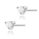 Cercei Aur 14 k cu Diamante Naturale 0.08 ct - Imagine 3