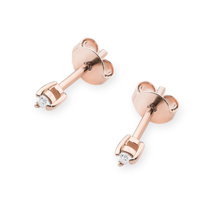 Cercei Aur 14 k cu Diamante Naturale 0.08 ct - Imagine 6