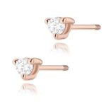Cercei Aur 14 k cu Diamante Naturale 0.08 ct - Imagine 3