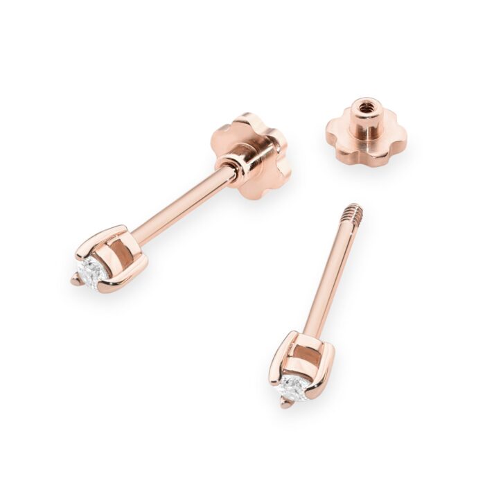 Cercei Aur 14 k cu Diamante Naturale 0.08 ct - Imagine 4