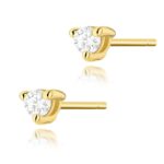 Cercei Aur 14 k cu Diamante Naturale 0.08 ct